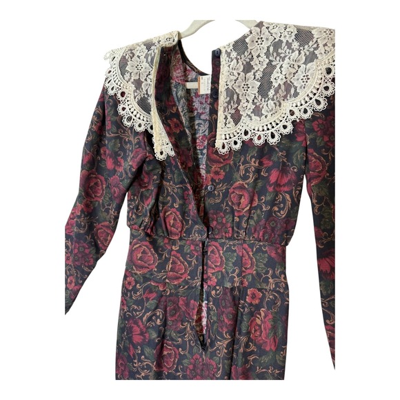 Vtg Gunne Sax by Jessica McClintock Dress S/5 Floral Lace Bib Prairie‎ Victorian - Picture 7 of 10